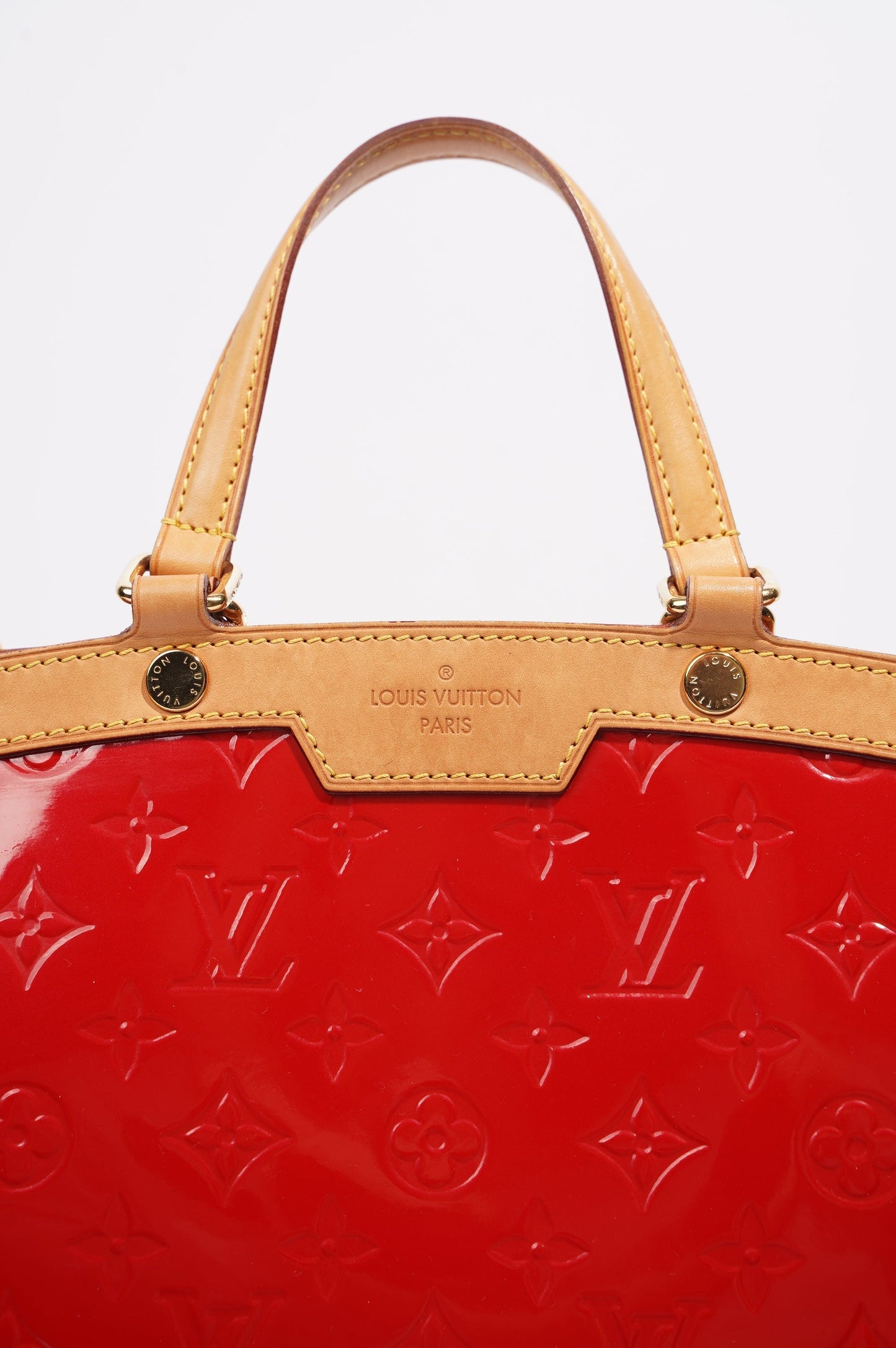 Louis Vuitton Brea MM Vernis Bag Red Vernis Leather MM