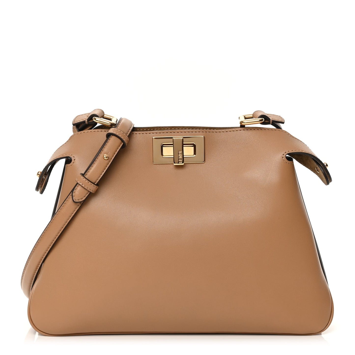 Fendi Vitello Small Soft Peekaboo Cappuccino