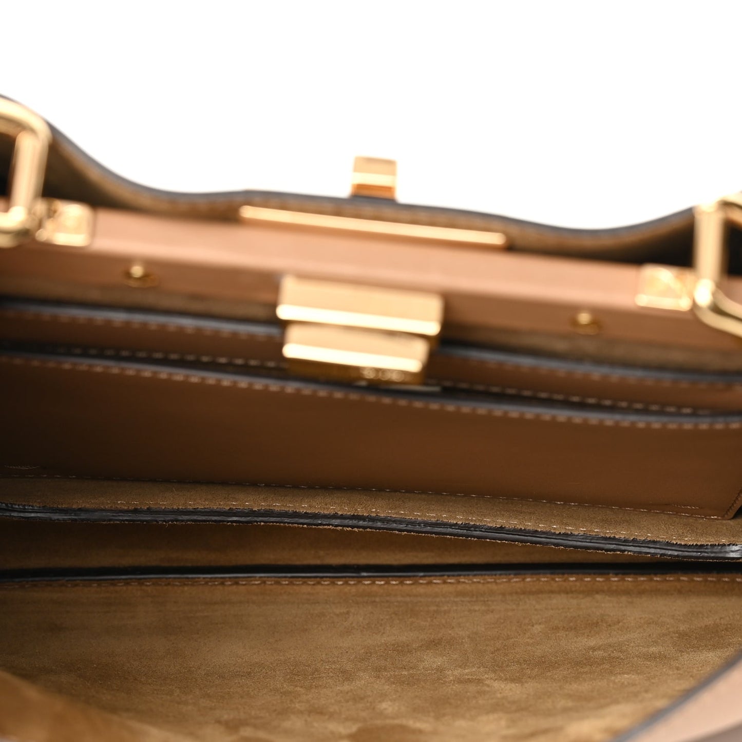 Fendi Vitello Small Soft Peekaboo Cappuccino