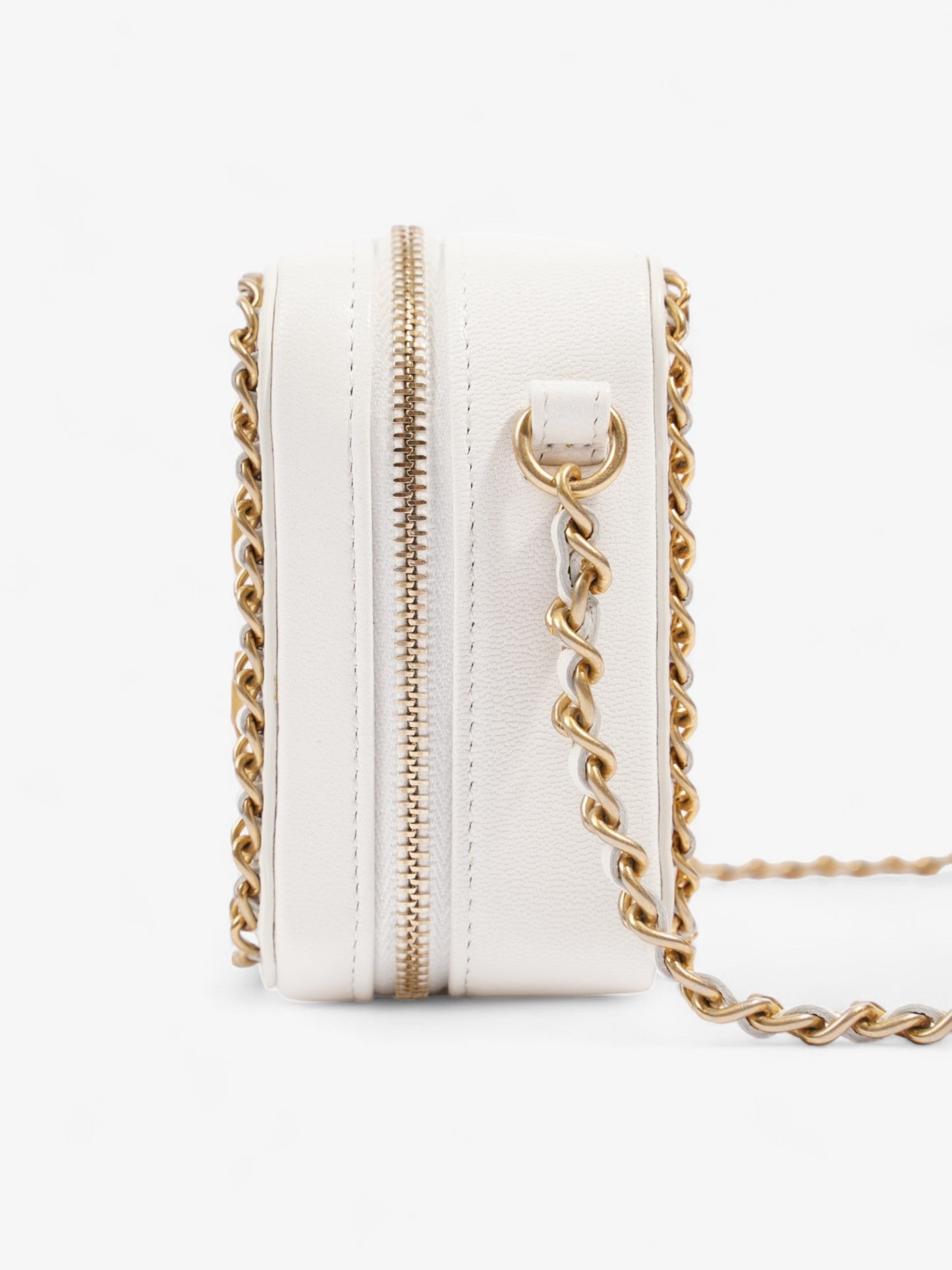 Chanel Vanity Bag White Leather Small