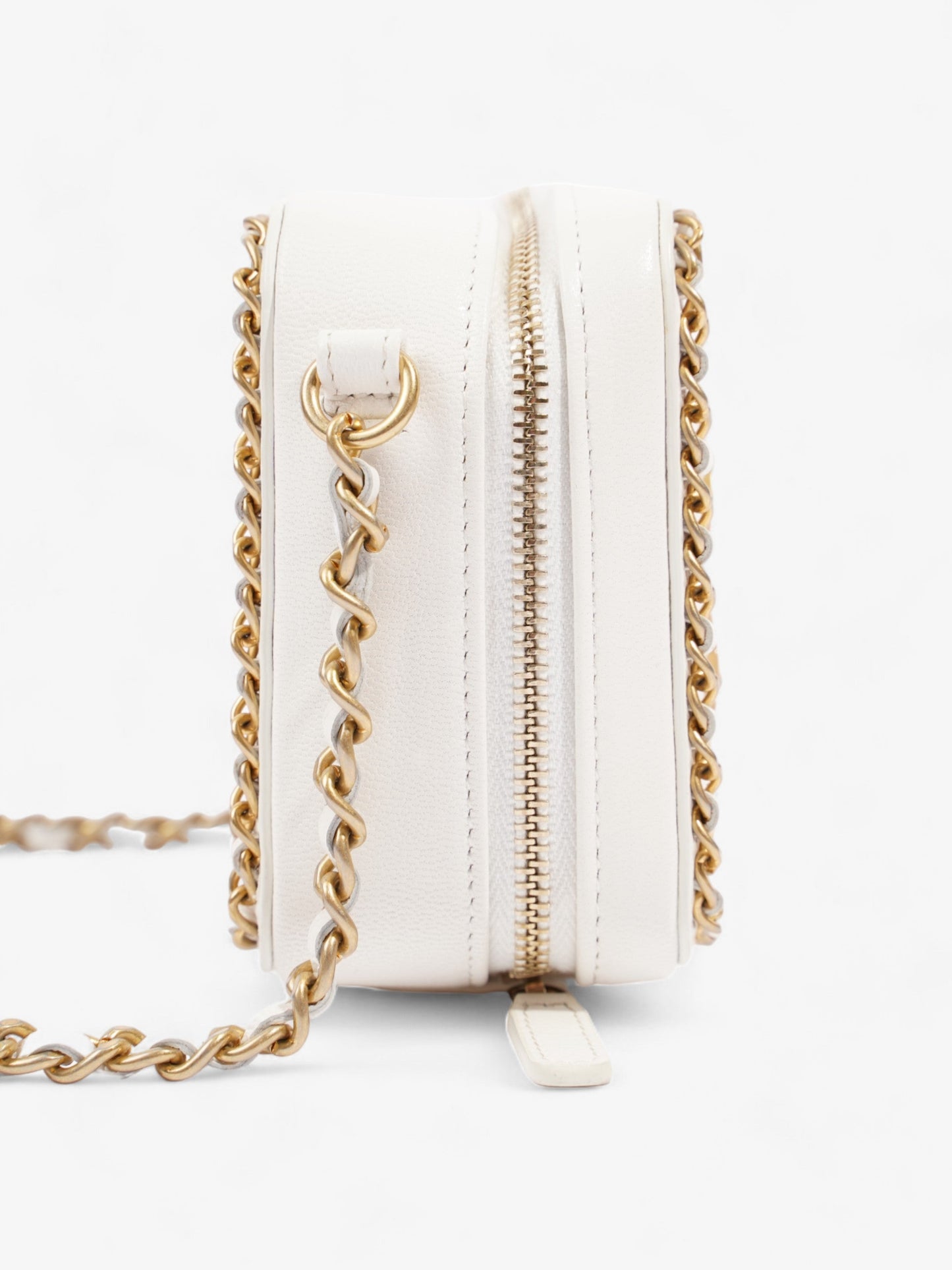 Chanel Vanity Bag White Leather Small