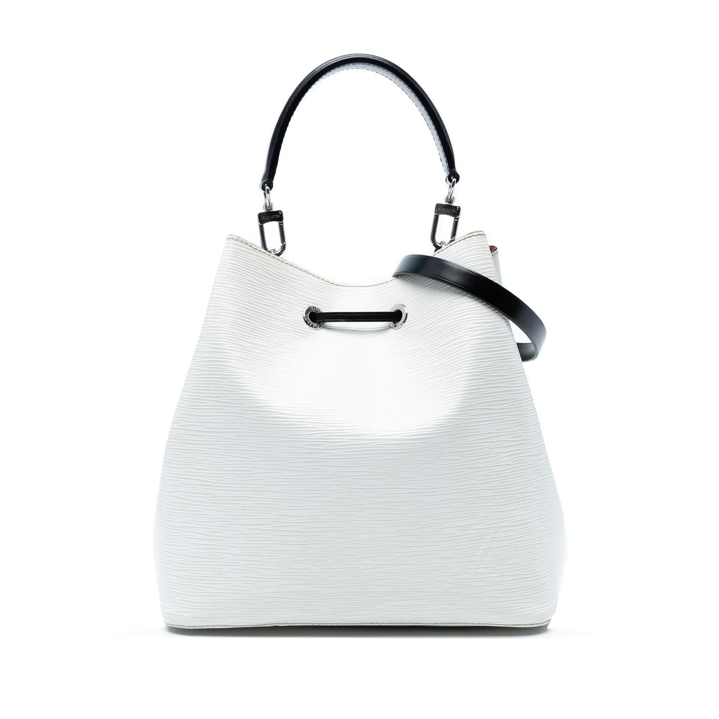 White Louis Vuitton Epi NeoNoe MM Bucket Bag