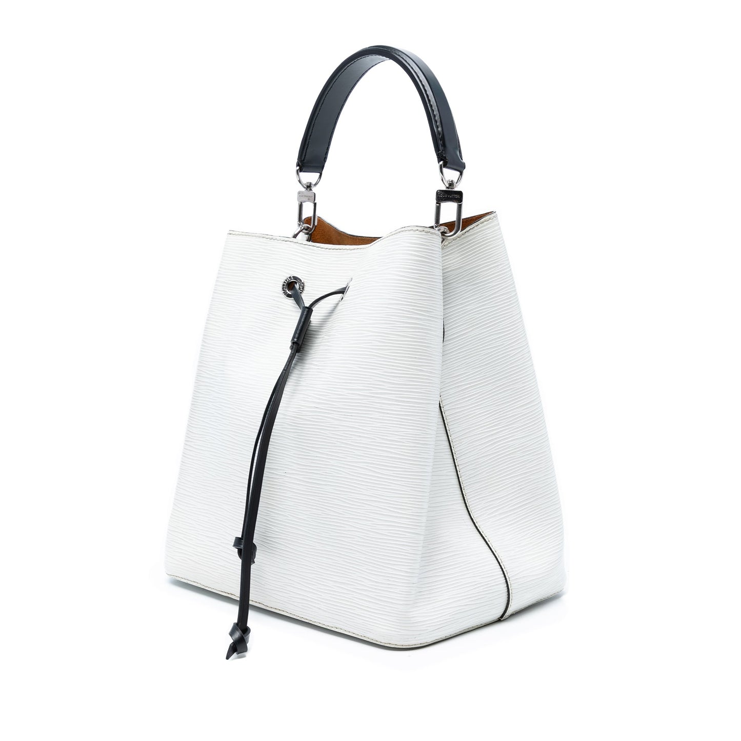 White Louis Vuitton Epi NeoNoe MM Bucket Bag