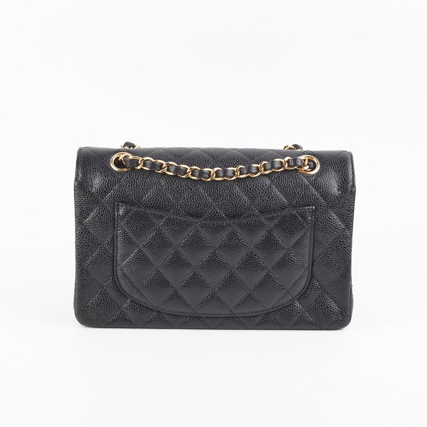 Chanel Classic Flap Small Black Caviar Shoulder Bag (Microchipped)