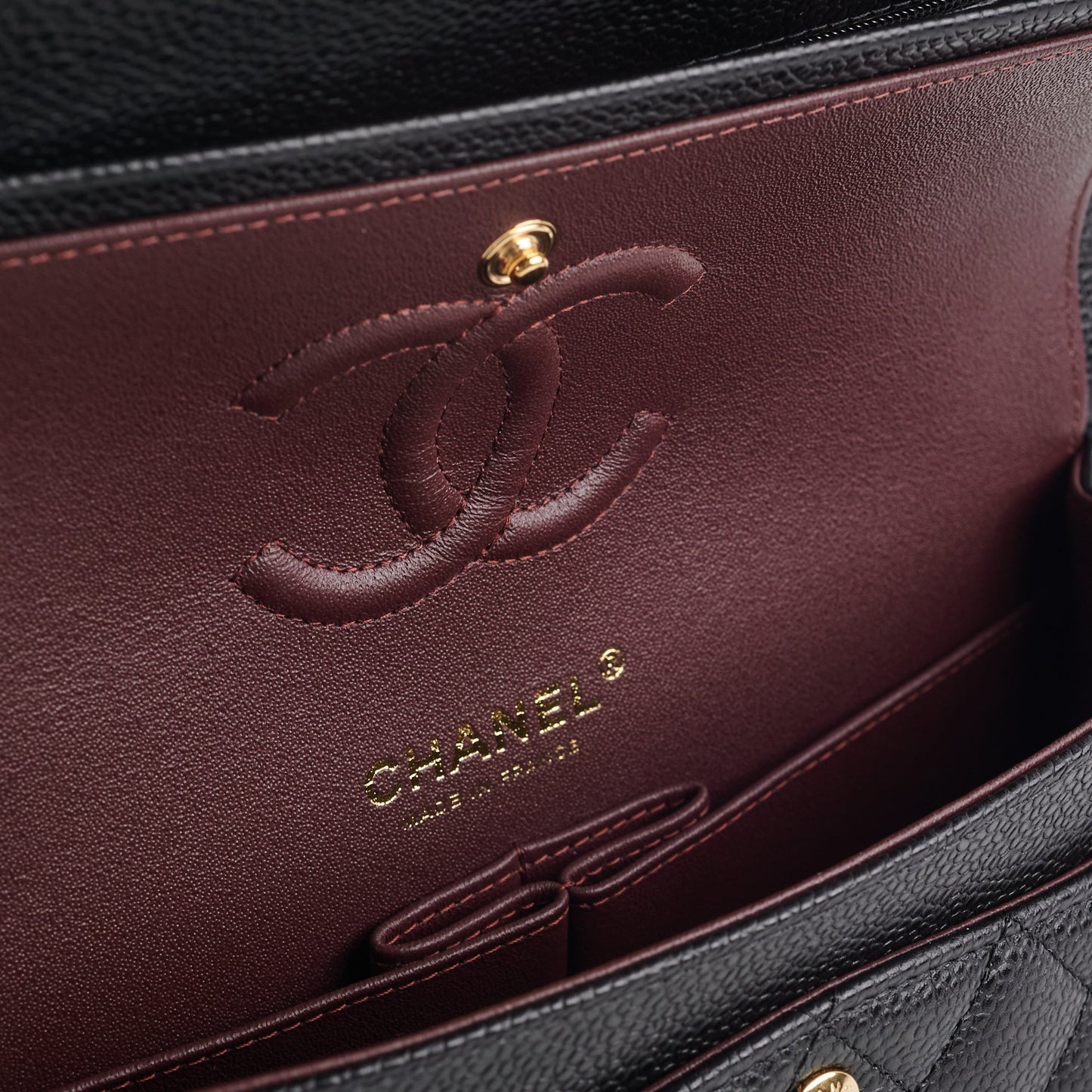 Chanel Classic Flap Small Black Caviar Shoulder Bag (Microchipped)