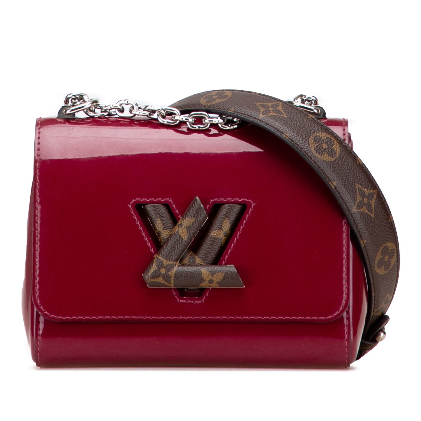 Red Louis Vuitton Vernis Monogram Twist PM Crossbody Bag