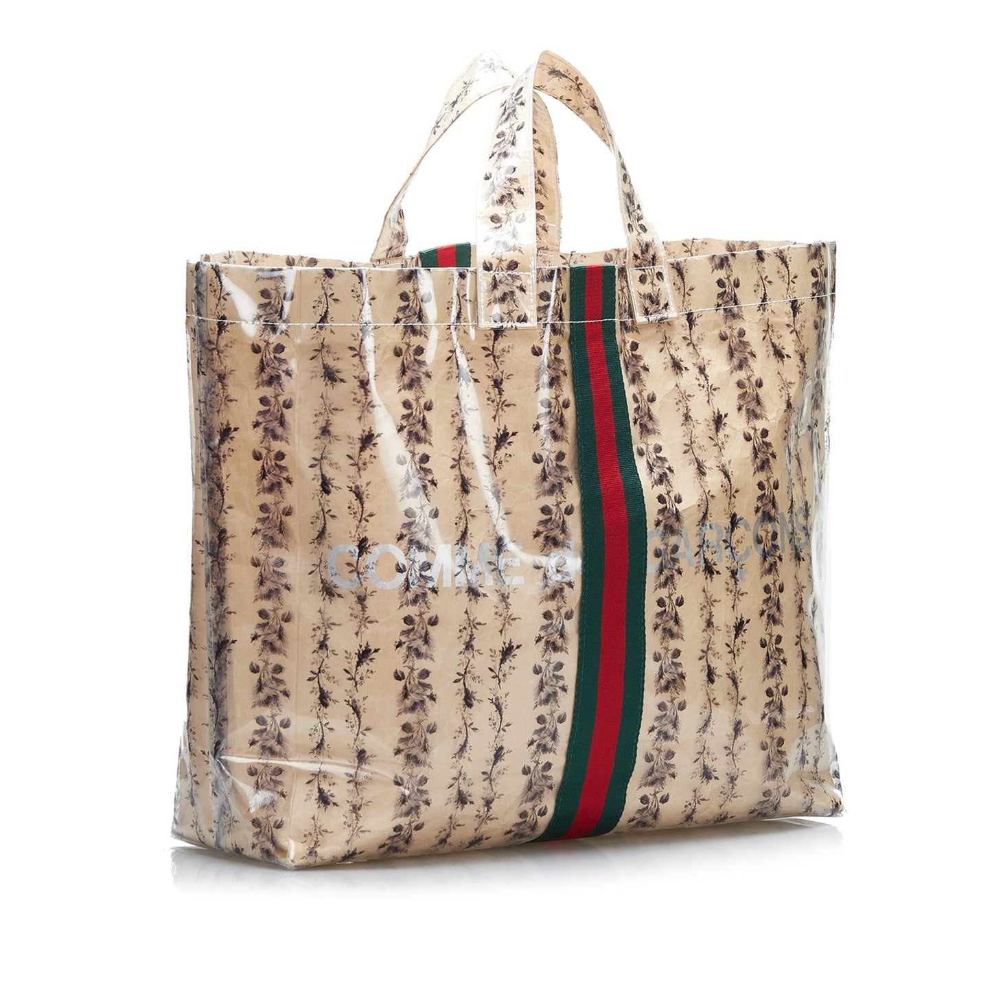 Gucci Flora Beige Canvas PVC Tote