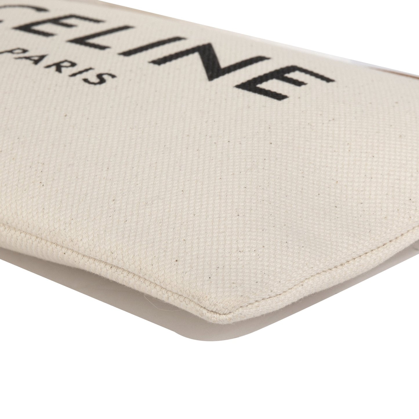 Celine 2019 Large Logo Printed Canvas Pouch Clutch