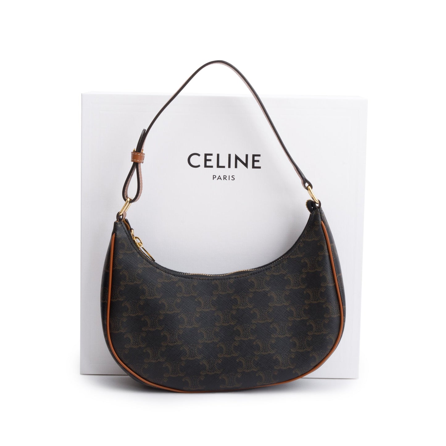 Celine 2022 Brown Triomphe Canvas Ava Shoulder Bag