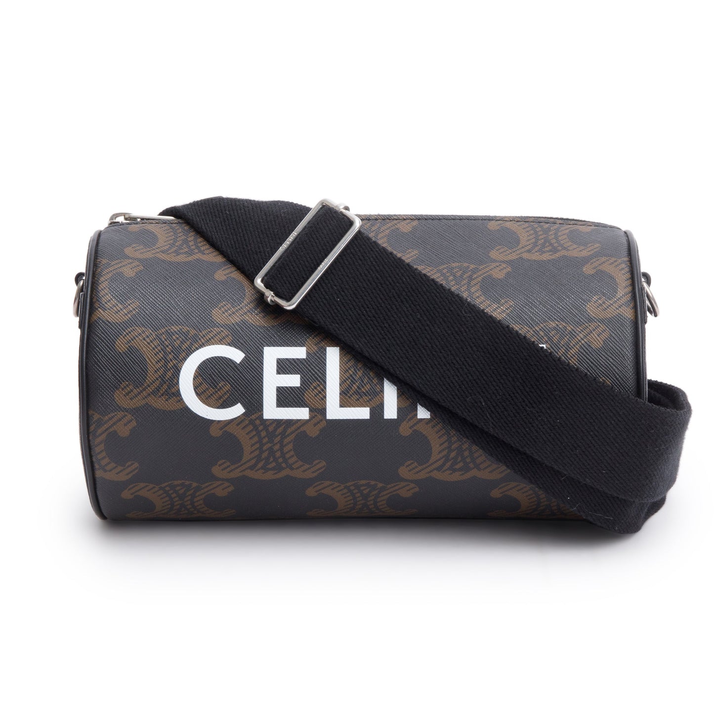 Celine 2022 Brown Triomphe Canvas Cylinder Bag