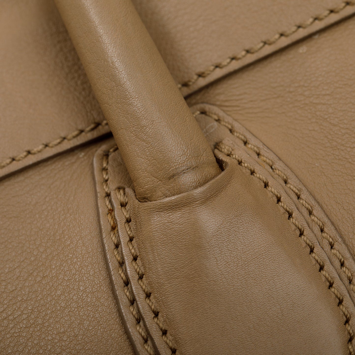 Celine Beige Calfskin Leather Medium Luggage Tote