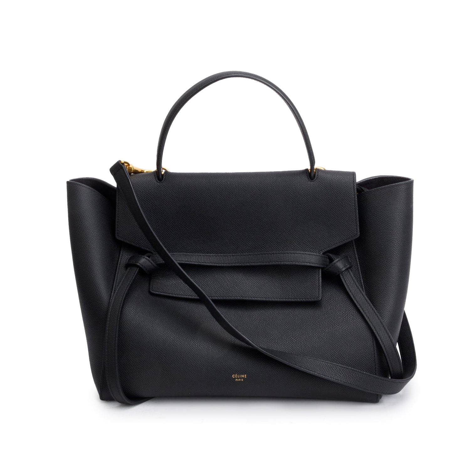 Celine Black Grained Calfskin Leather Mini Belt Bag