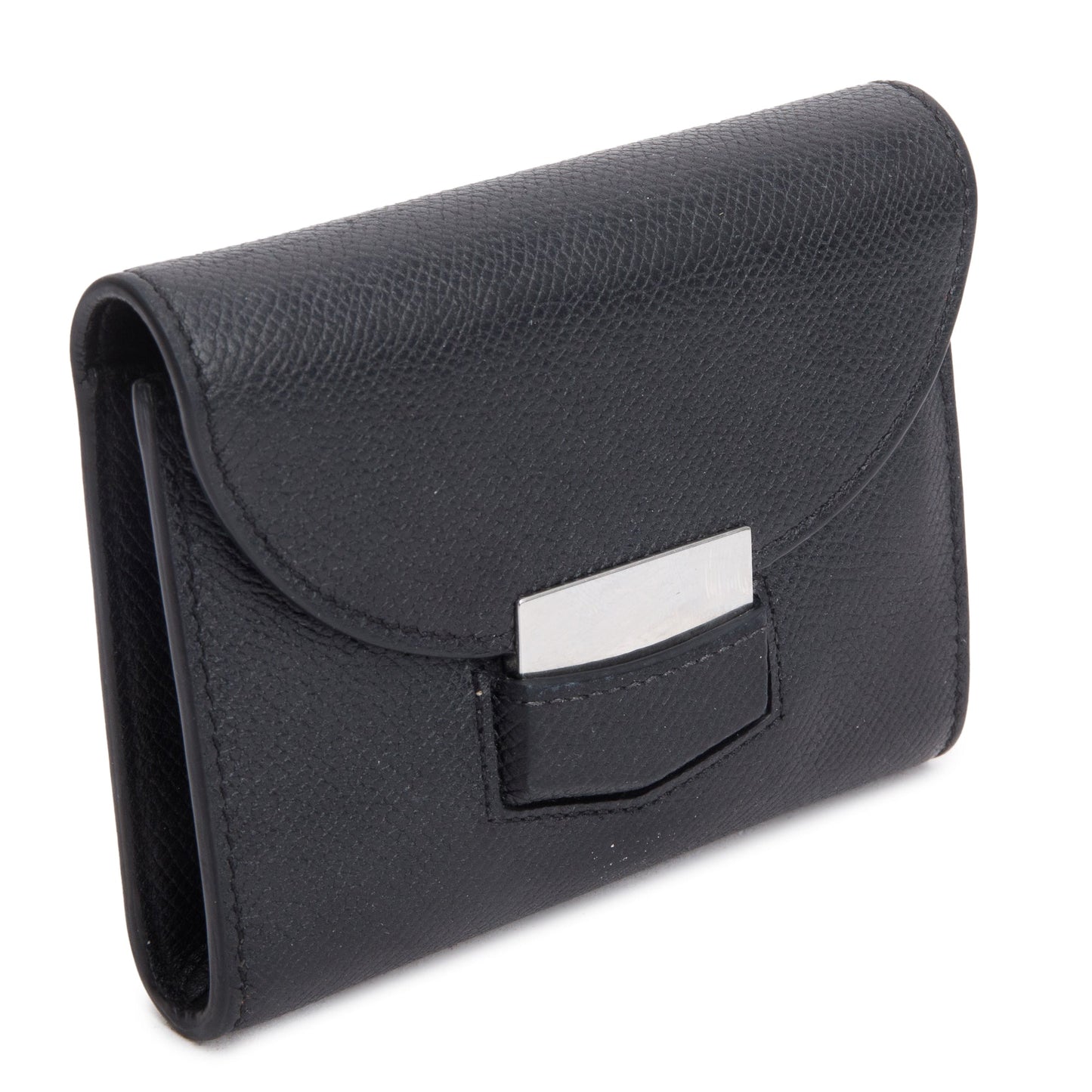 Celine Black Grained Calfskin Leather Small Trotteur Multifunction Wallet