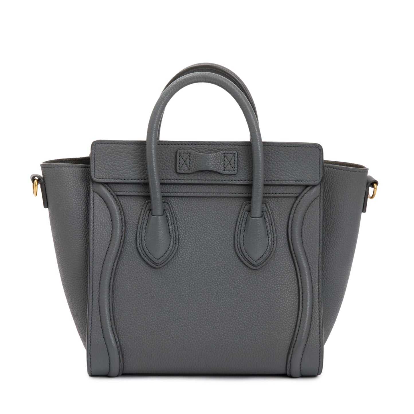 Celine Grey Calfskin Leather Nano Luggage Tote