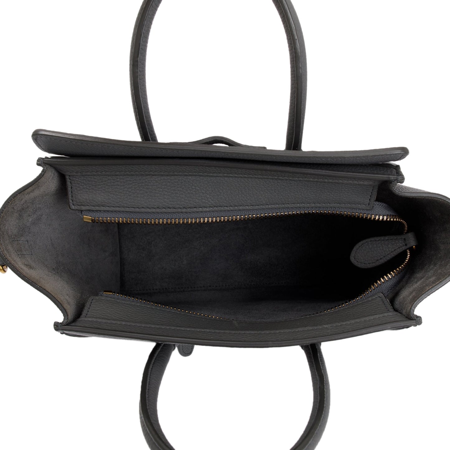 Celine Grey Calfskin Leather Nano Luggage Tote