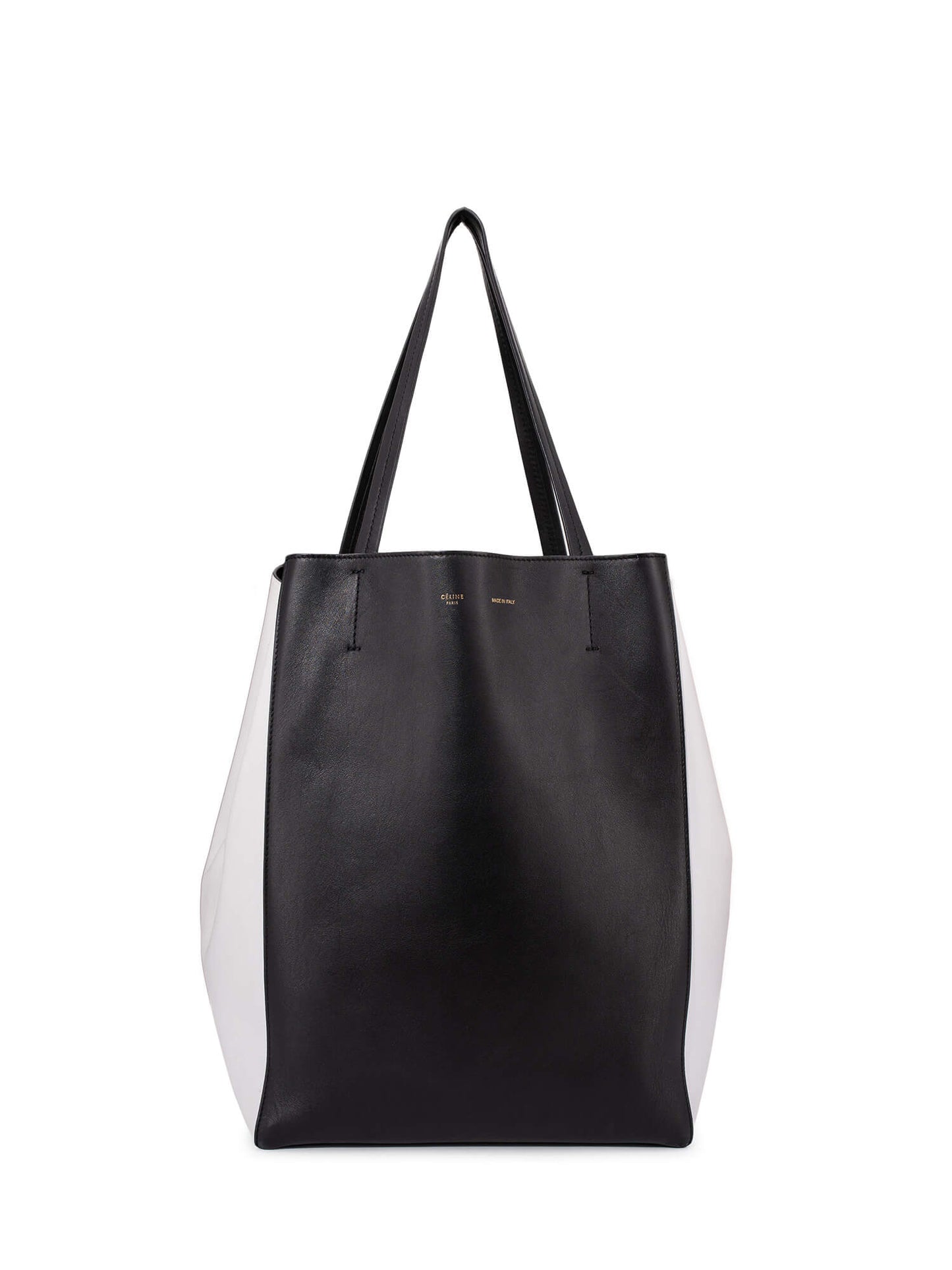 Luxury CELINE Leather Medium Phantom Bag Black White