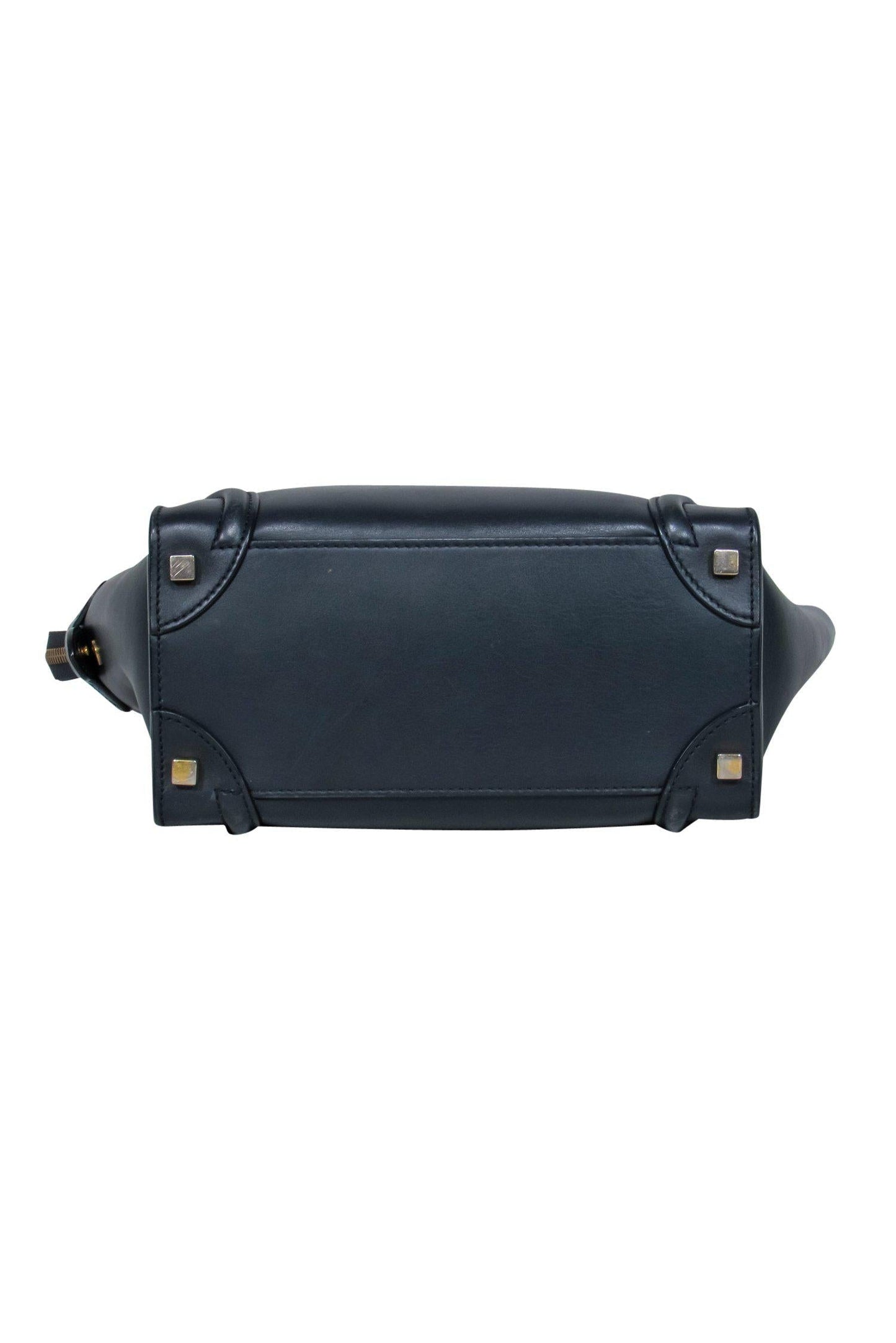 Luxury CELINE - Navy Leather “Micro Luggage” Handbag