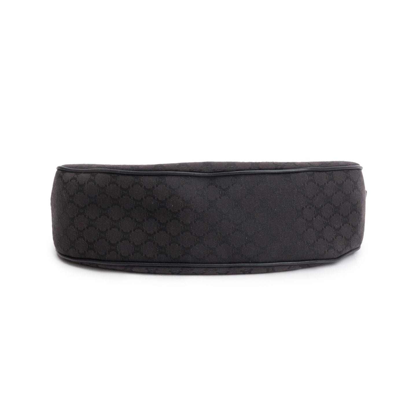 Celine Vintage Black Triomphe Canvas Ava Shoulder Bag