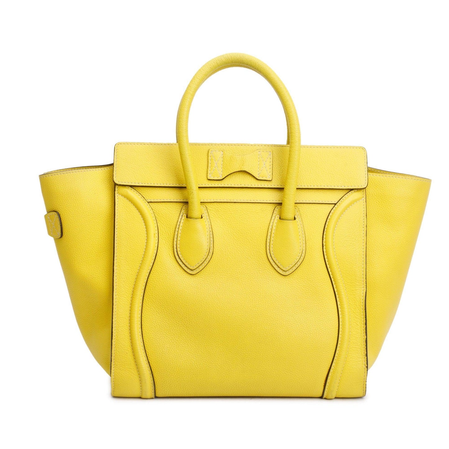 Celine Yellow Drummed Calfskin Leather Mini Luggage Tote