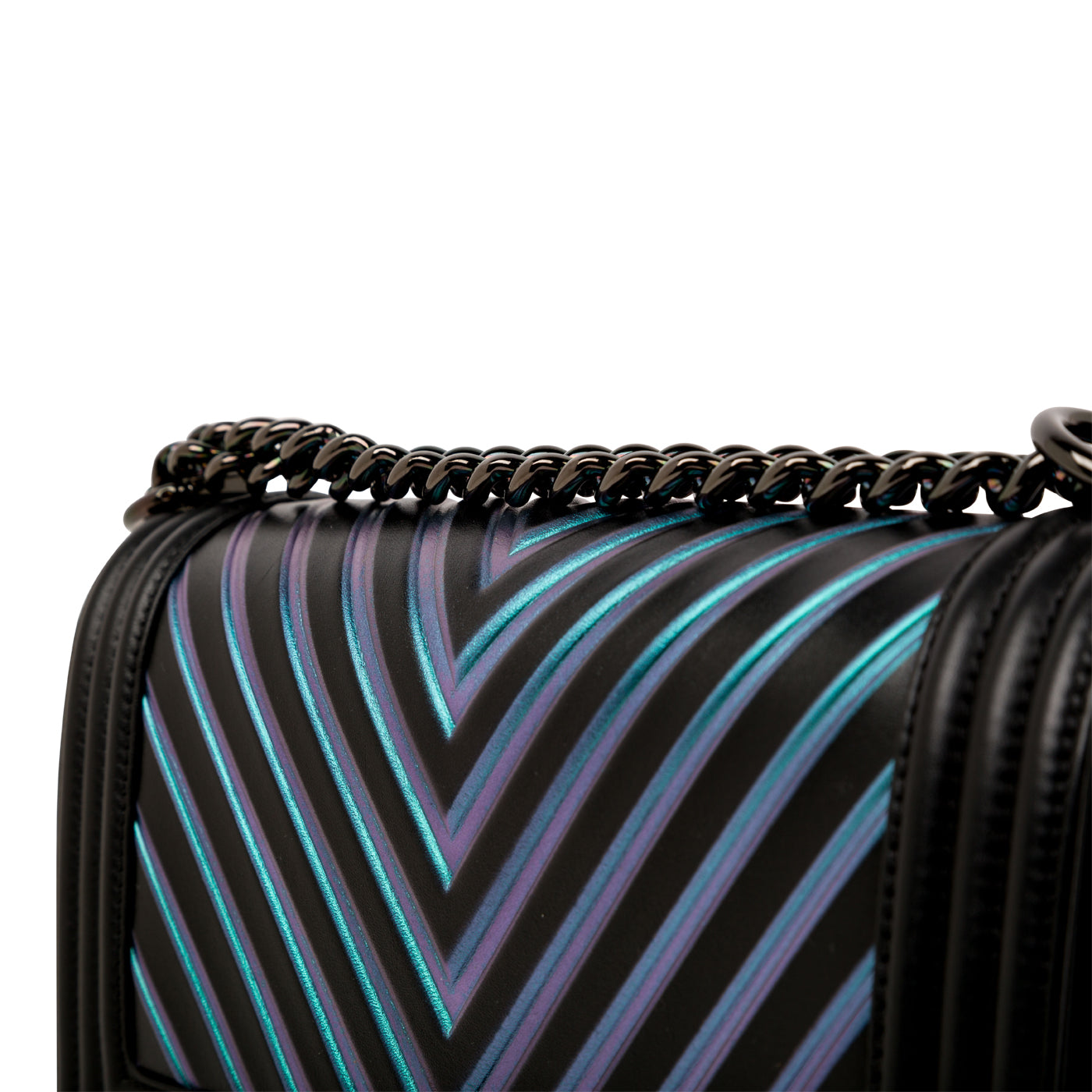 Chanel Iridescent Chevron Boy Bag - Medium