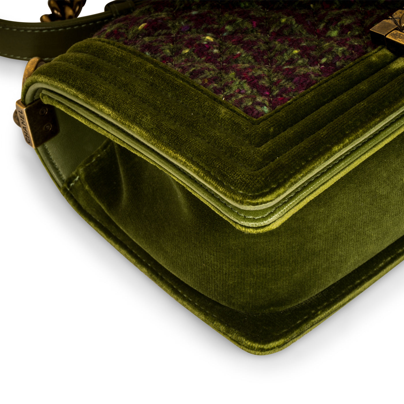 Chanel Tweed/Velvet Medium Boy Bag