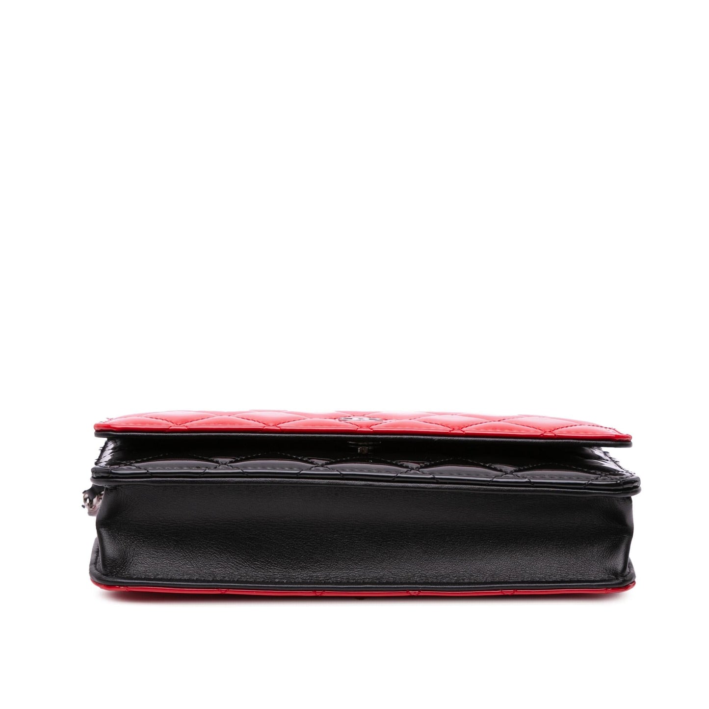 Chanel CC Bicolor Quilted Patent Wallet on Chain