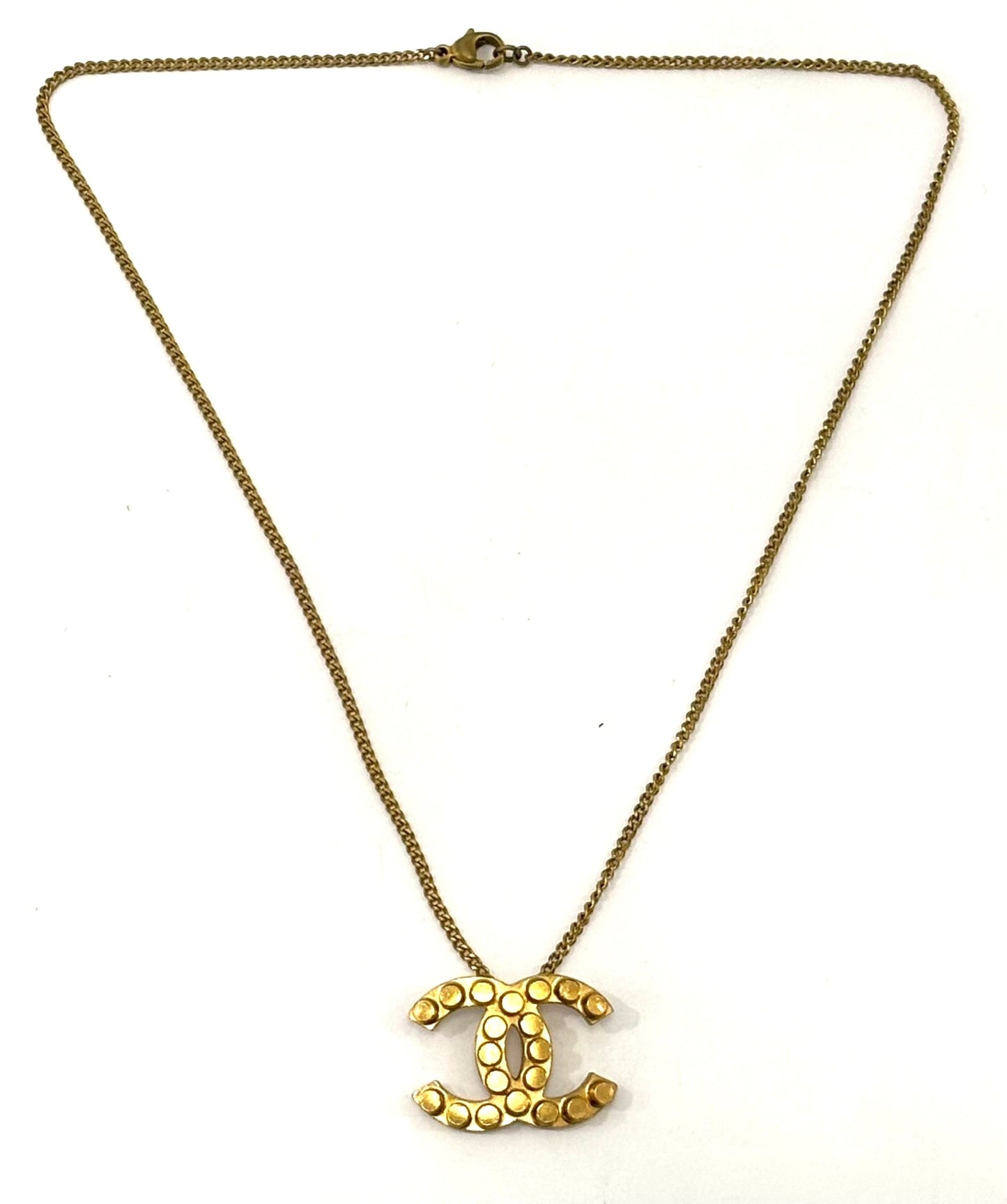 CHANEL CC COCO MARK GOLD TONE NECKLACE
