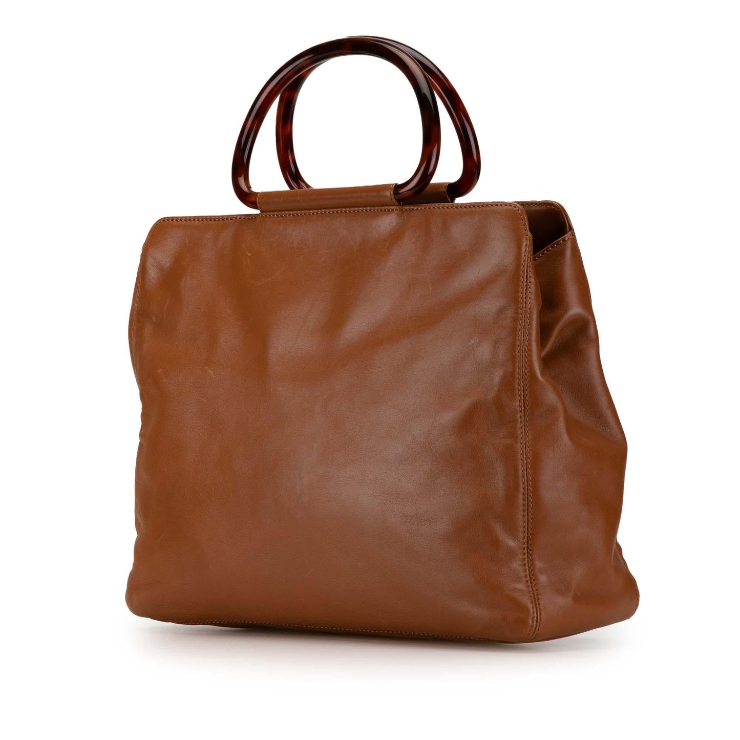 Chanel CC Lambskin Tortoise Handle Tote (SHG-lVGu6s)
