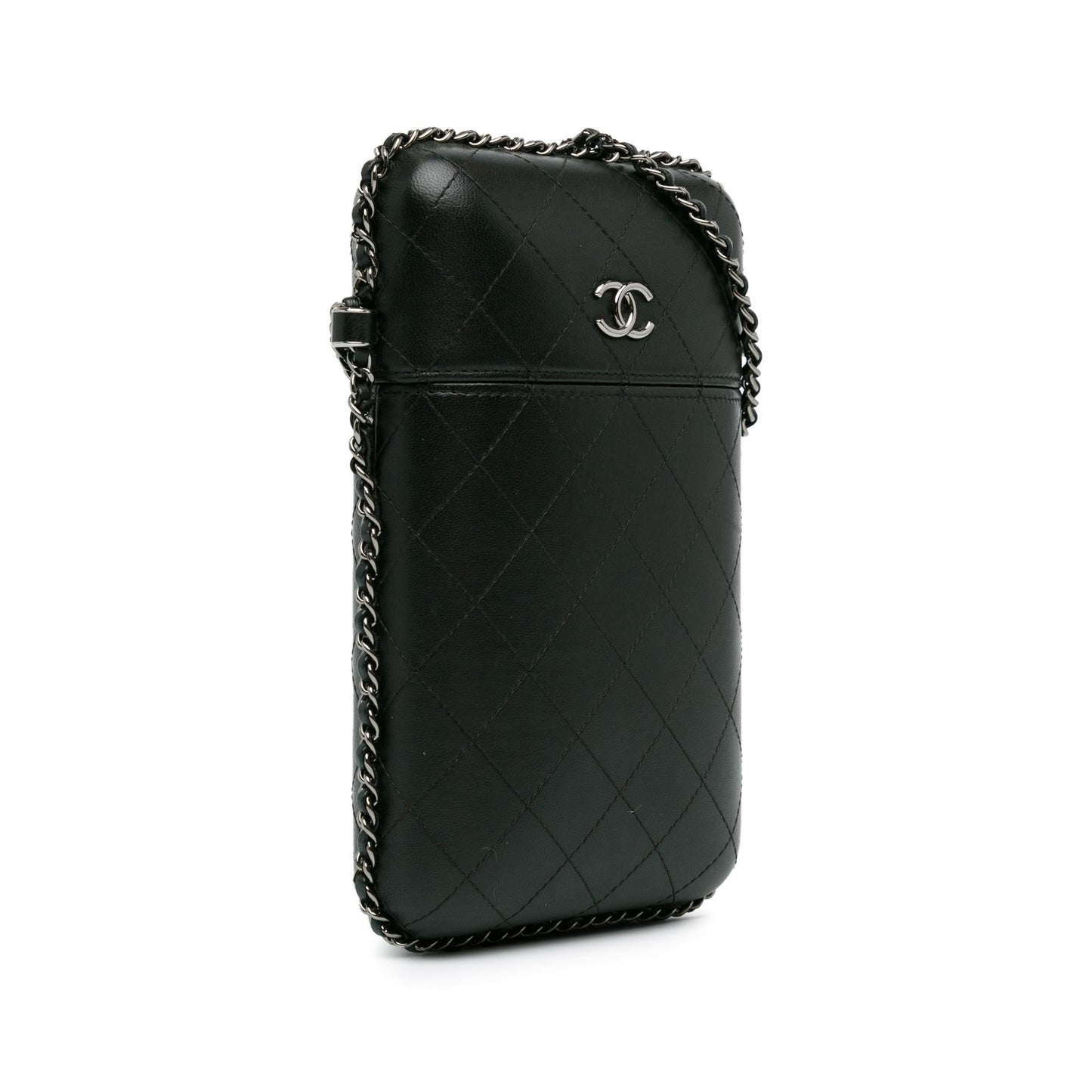 Chanel CC Quilted Lambskin Chain Around Phone Holder (SHG-5LOp7V) Crossbody