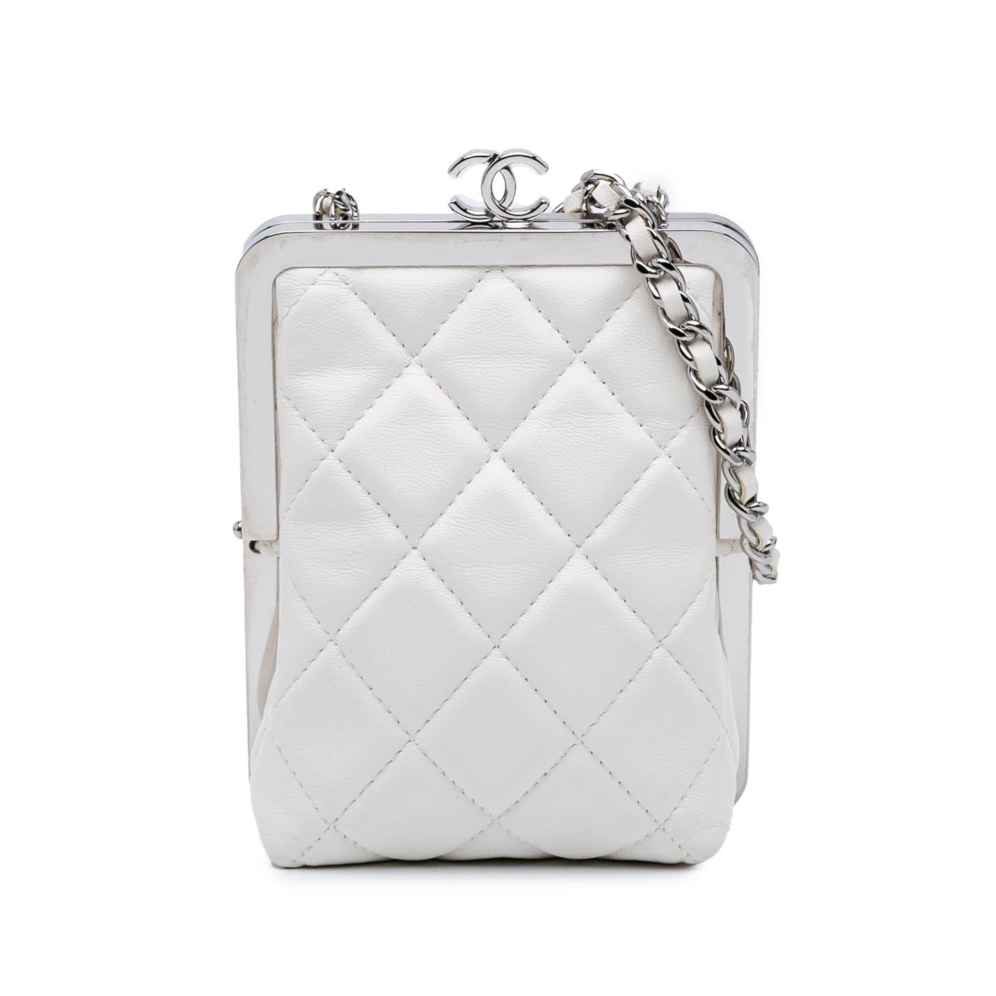Chanel CC Quilted Lambskin Evening Clutch