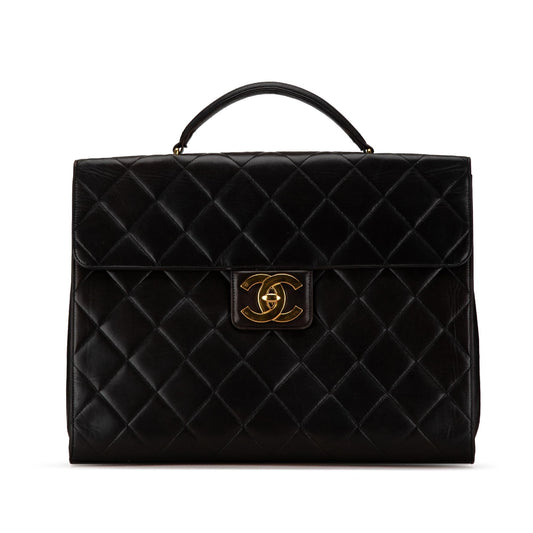 Chanel CC Quilted Lambskin Flap Briefcase (SHG-8TcoB4) Tote