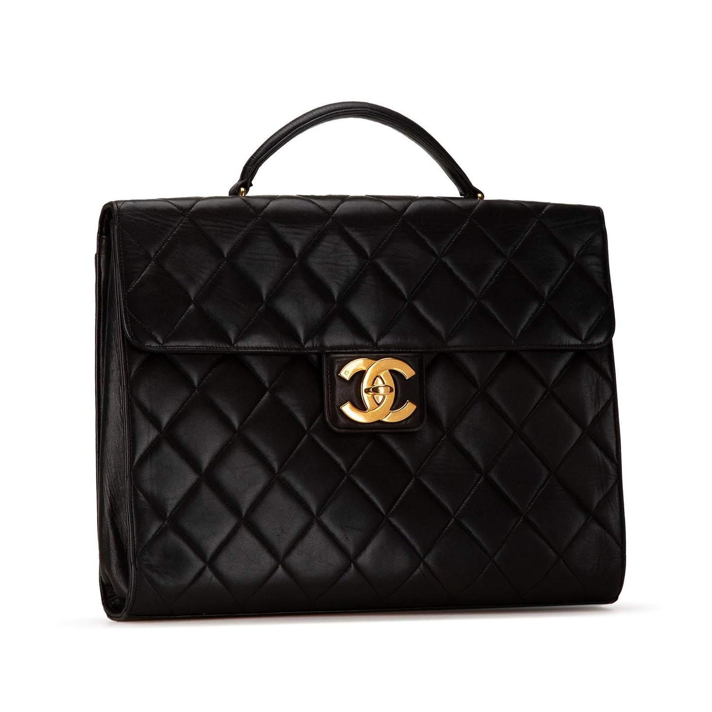 Chanel CC Quilted Lambskin Flap Briefcase (SHG-q0A6fi)