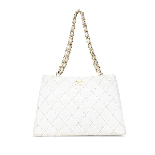 Chanel CC Quilted Lambskin Wild Stitch Tote