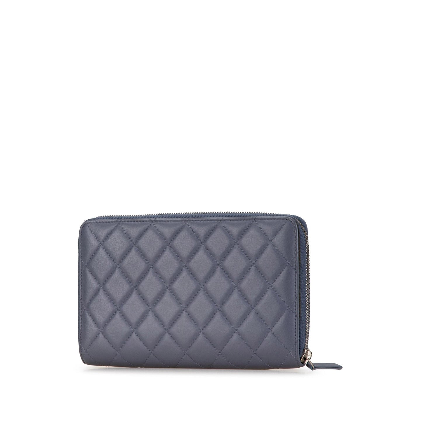 Chanel CC Quilted Lambskin Zip Around Wallet