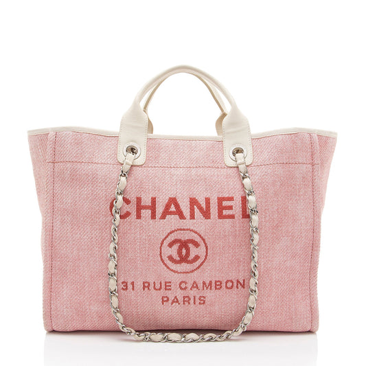 Chanel Woven Straw Deauville Medium Tote