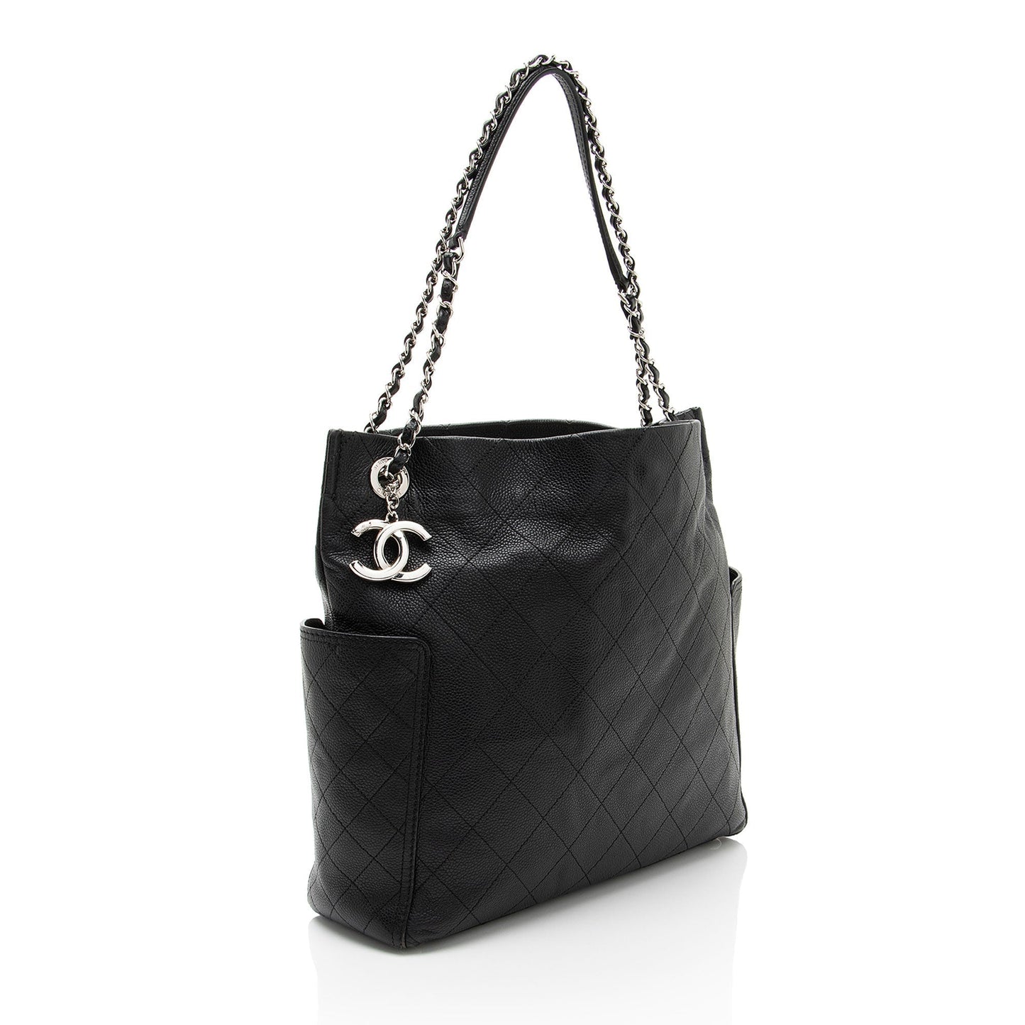 Chanel Caviar Leather CC Medium Pocket Hobo
