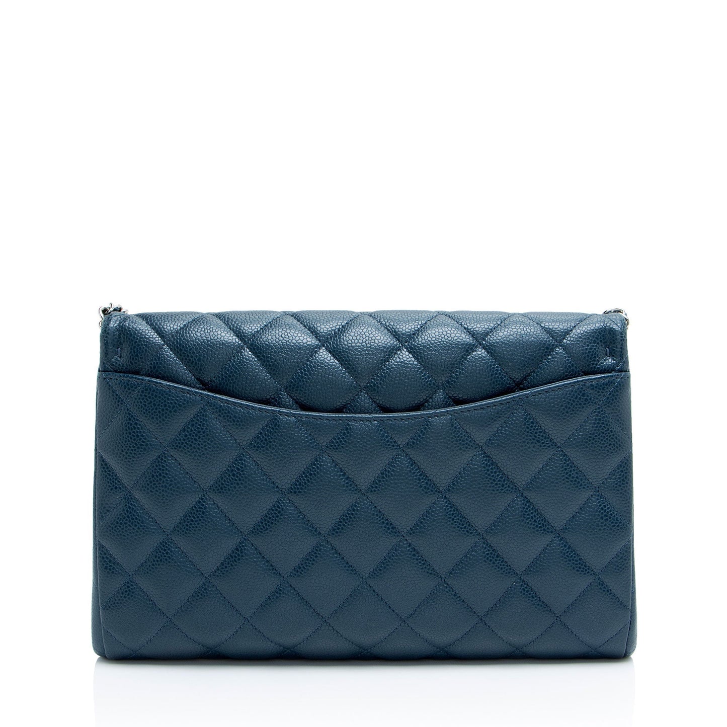 Chanel Caviar Leather Chain Flap Clutch