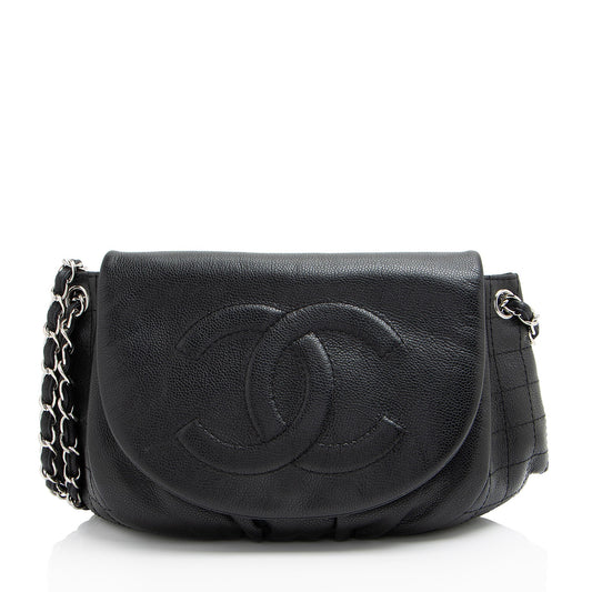 Chanel Caviar Leather Half Moon Shoulder Bag
