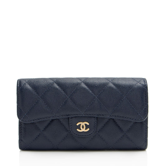 Chanel Caviar Leather Medium Flap Wallet