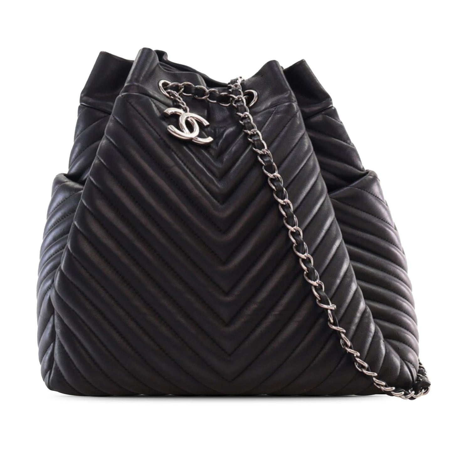Chanel Chevron Calfskin Urban Spirit Bucket Bag (SHG-1h2tvq)