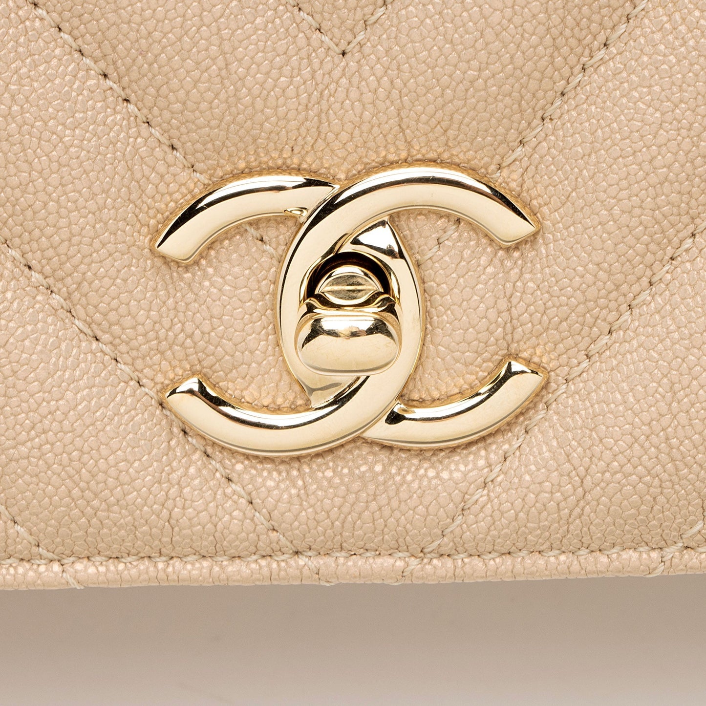 Chanel Chevron Metallic Caviar Leather Statement Small Flap Bag