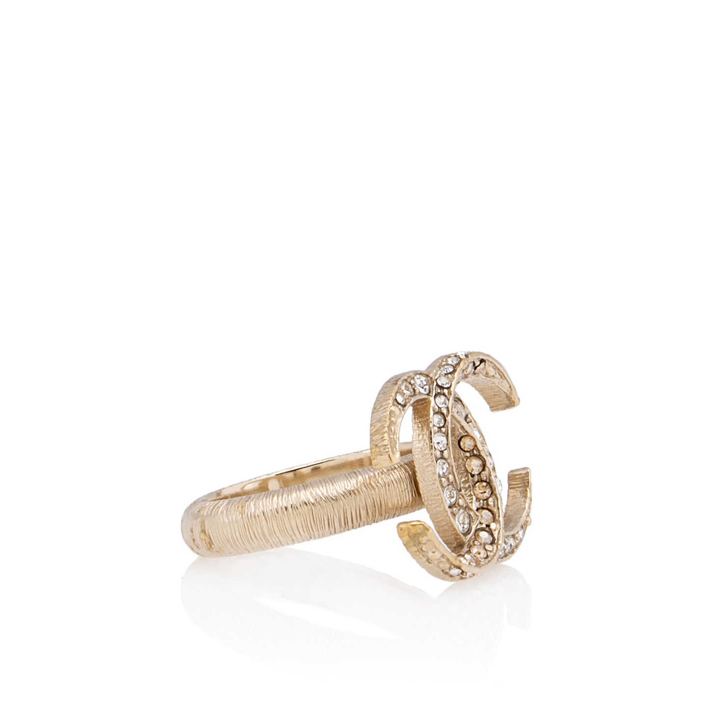 Chanel Crystal CC Ring - Size 6 1/2