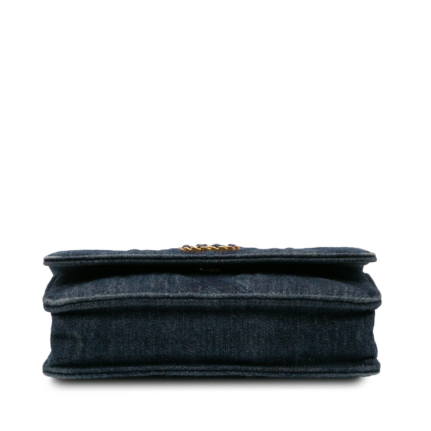 Chanel Denim Stitched 19 Flap Wallet On Chain