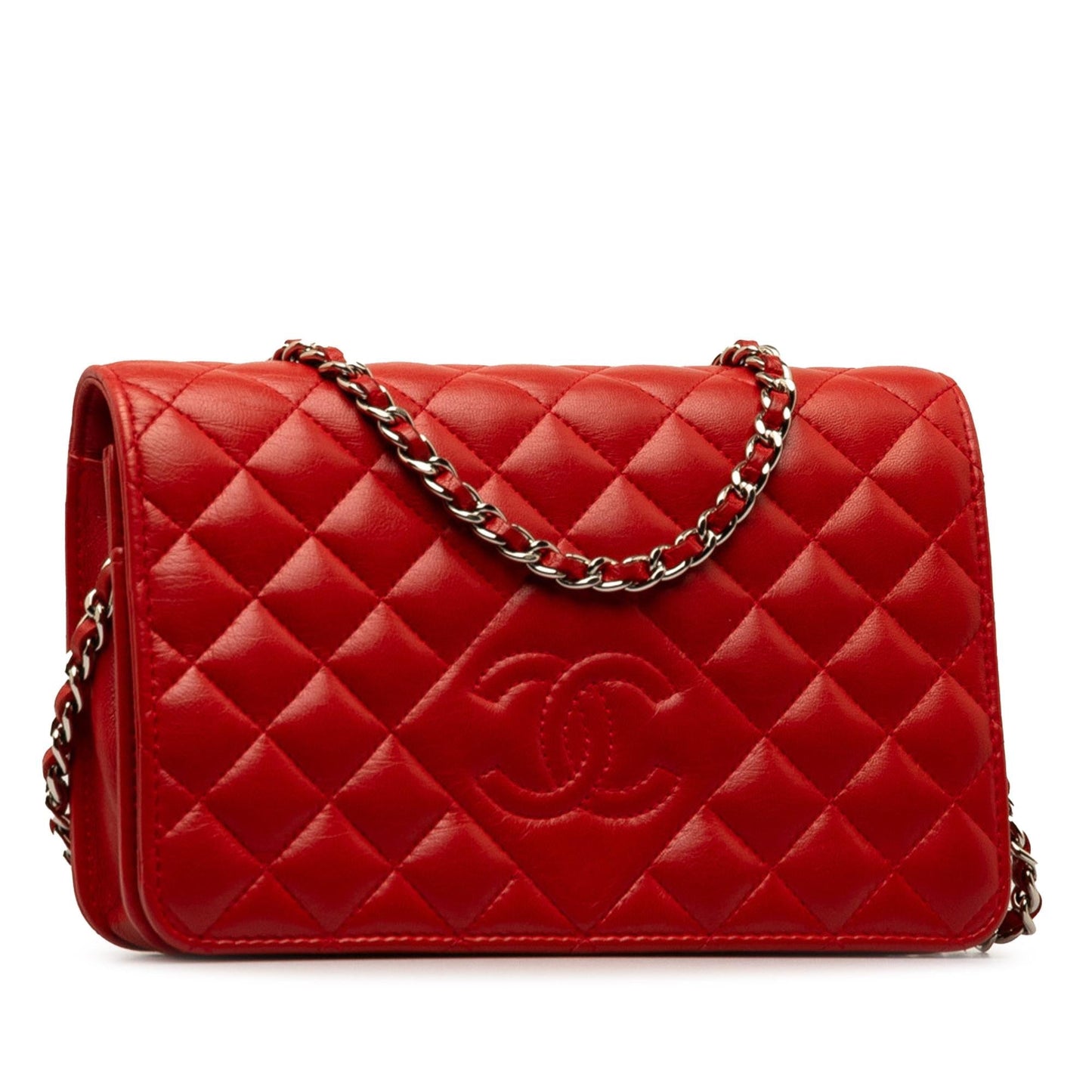 Chanel Diamond CC Lambskin Wallet on Chain (SHG-0Q7xkL) Crossbody