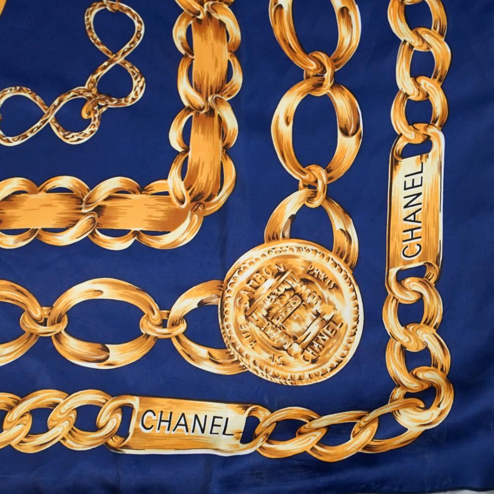 CHANEL EUC RUE CAMBON SILK SCARF