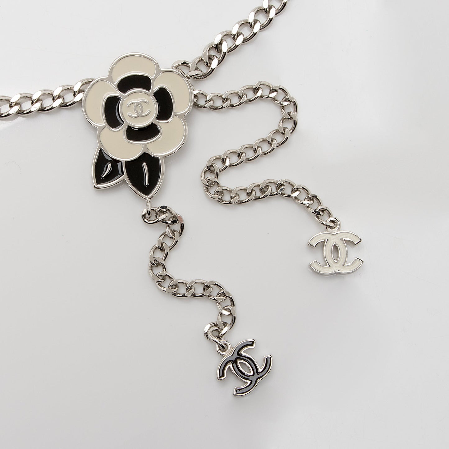 Chanel Enamel Camillia CC Chain Belt - Size OS (SHF-ZLPhfe)