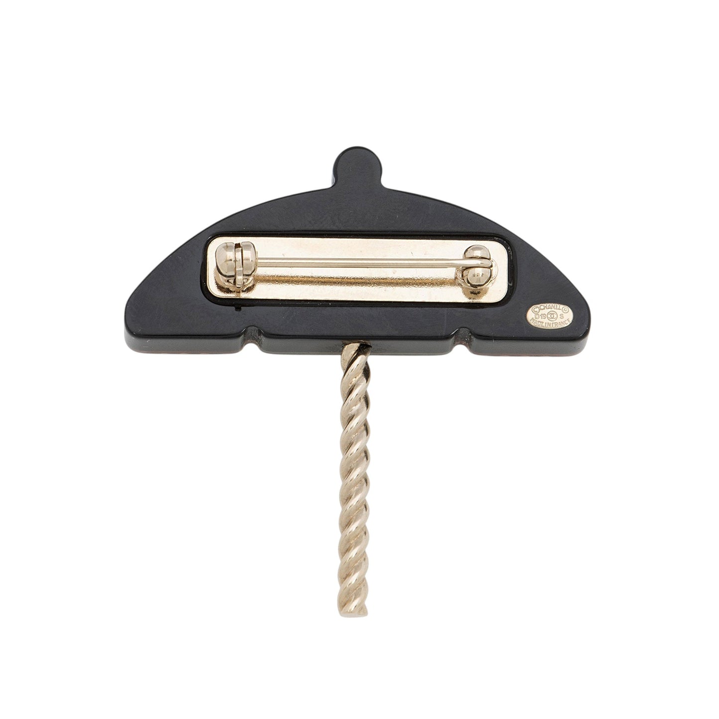 Chanel Enamel Pearl CC Umbrella Brooch