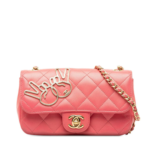 Chanel Extra Mini Lambskin V for Victory Flap (SHG-la8uiD) Crossbody