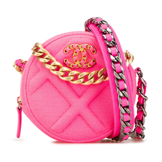 Chanel Jersey 19 Round Clutch on Chain