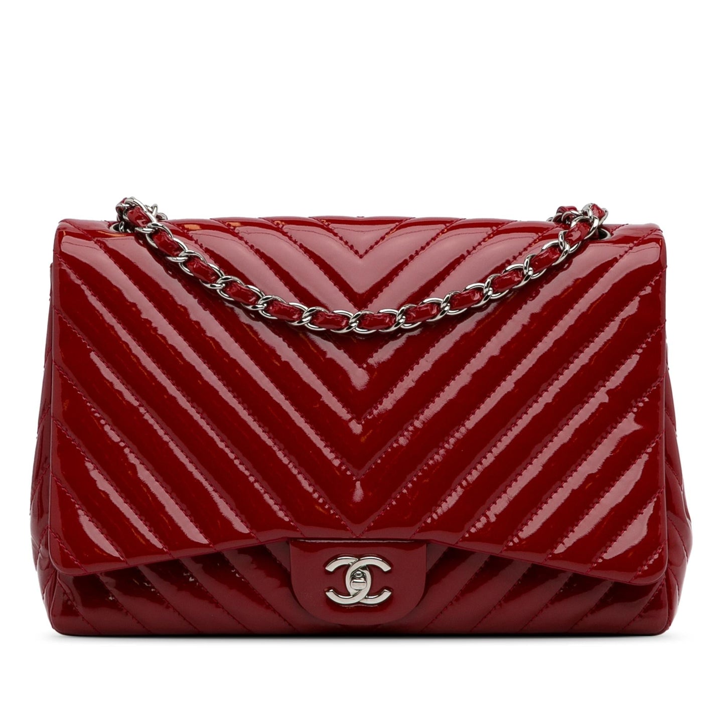 Chanel Jumbo Chevron Patent Single Flap (SHG-8b5izz) Shoulder Bag